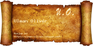 Ulman Olivér névjegykártya