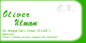 oliver ulman business card